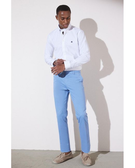 Brooks Brothers Weißes, Bügelfreies Slim-Fit-Hemd Aus Baumwolle Mit Schmaler Passform Für Herren in White für Herren