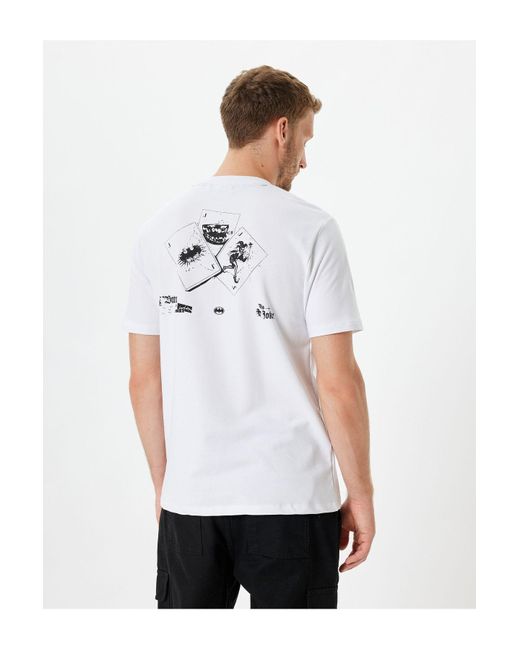 Koton Batman-T-Shirt Aus Baumwolle – Kurzärmelig, Lizenziert, Rundhalsausschnitt Für Herren in White für Herren