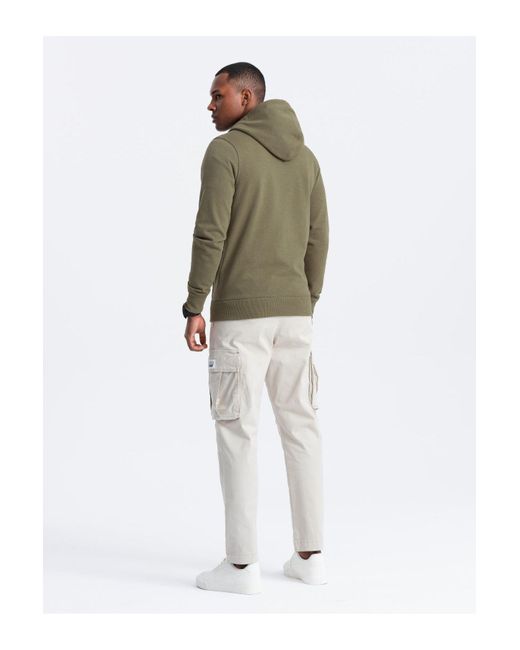Ombre Basic Baumwoll Stretch Sweatshirt Oliv V2 Om-Ssbz-0160 Für Herren in Green für Herren