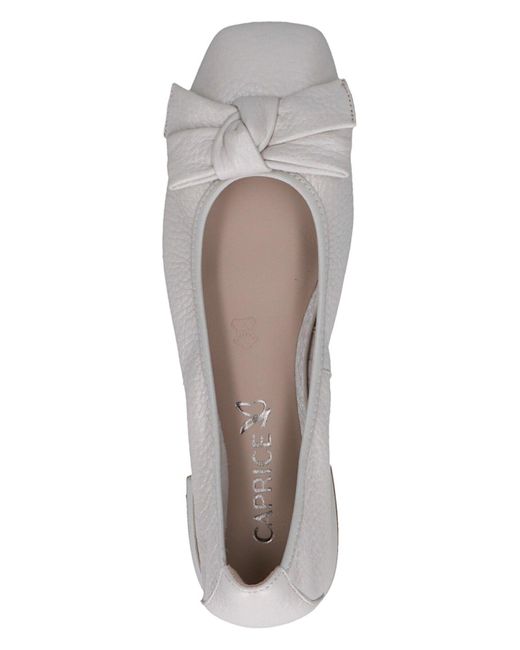 Caprice White Klassische Ballerina 9-22105-42 136 Pearl Perl Dee Leder Mit Cap Memotion Für Damen
