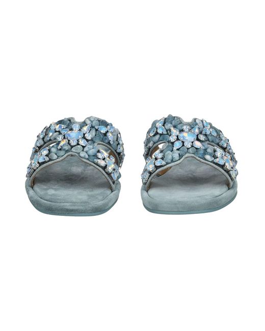 Alma En Pena. Blue Pantoletten Für Damen