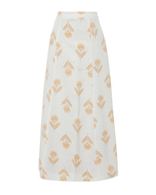 Trendyol White Ecrufarbener, Floral Gemusterter A-Linien-Rock