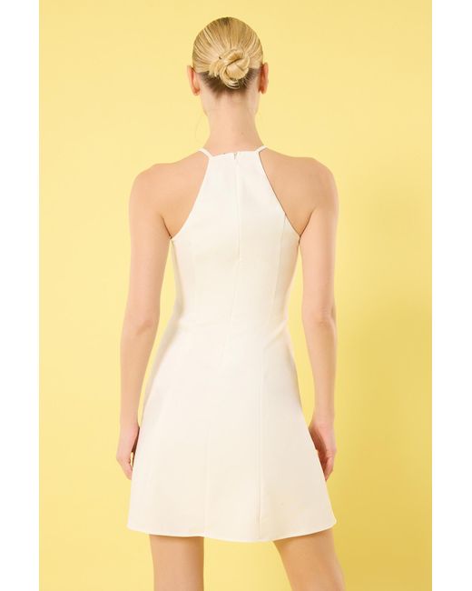 Trendyol Yellow Mini-Wickelkleid – Einfarbig Gefütterter Rock, Schleife Mit Öffnung An Der Taille Für Damen
