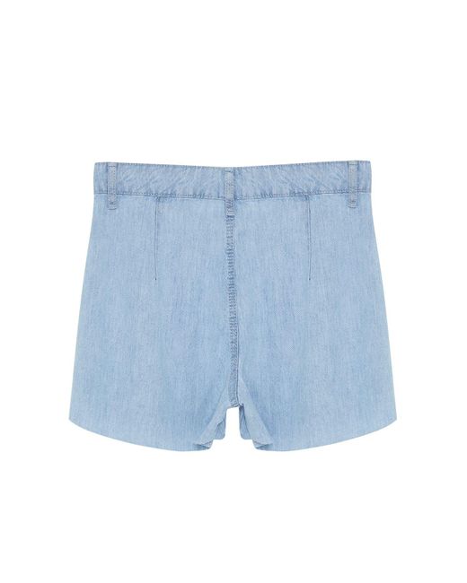 Trendyol Blue Helle shorts und bermuda mit hoher taille und plissee aus 100 % TM