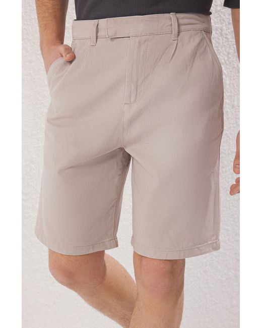 Trendyol Stone Regular Fit Brit Closure Gabardine Shorts & Bermudas Für Herren in Natural für Herren