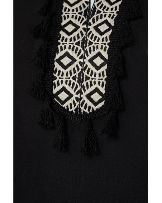 Trendyol Black Es maxi-strandkleid mit gewebten streifen und weiter passform