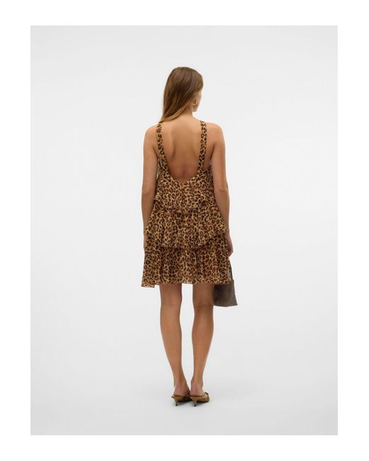 Vero Moda Brown Kleid Vmfelicia Kurzes Kleid Für Damen