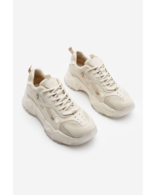 Marjin White Pizen Sneaker – Sportschuhe Mit Dicker Sohle Und Schnürung Für Damen