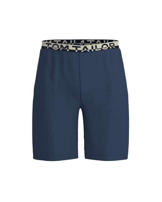 Tom Tailor Pyjamahose Bermuda, Kurz, Short, Einfarbig Für Herren in Blue für Herren