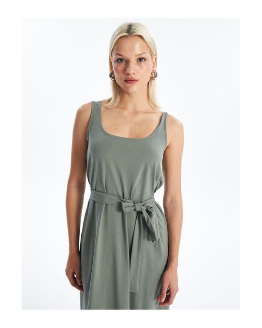 LC Waikiki White Lcw Umstandskleid U-Kragen, Gerader Schnitt Für Damen