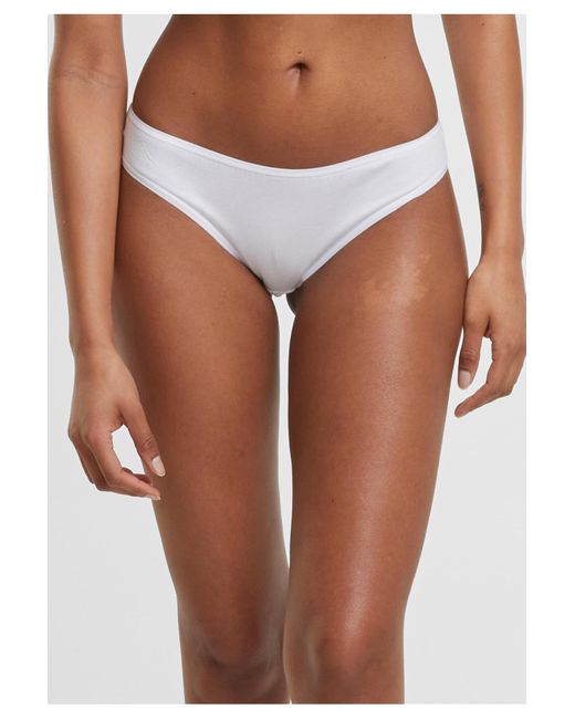 Urban Classics White Ladies Basic Cotton Slip 5-Pack Für Damen