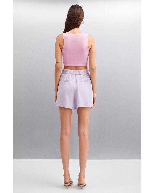 Grimelange Multicolor Tızıana Crop-Bluse Aus Elastischem Twill-Stoff Aus Bio-Baumwolle