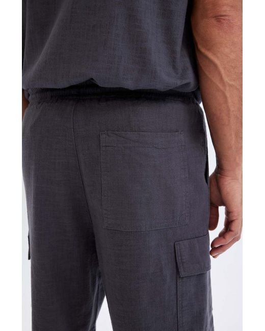 Defacto Relax Fit Baumwolle Tasche Basic Plain Bermuda Shorts C7672Ax24Sm Für Herren in Blue für Herren