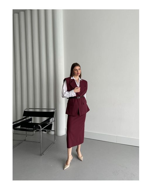 Laluvia Red Weinrote Gewölbte Weste – 7449 Für Damen