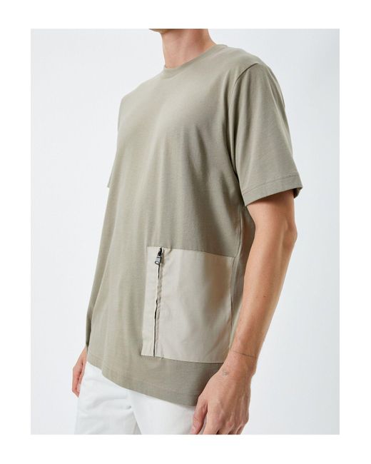 Koton T-shirt mit rundhalsausschnitt, reißverschlusstasche, detaillierten kurzen ärmeln in Green für Herren