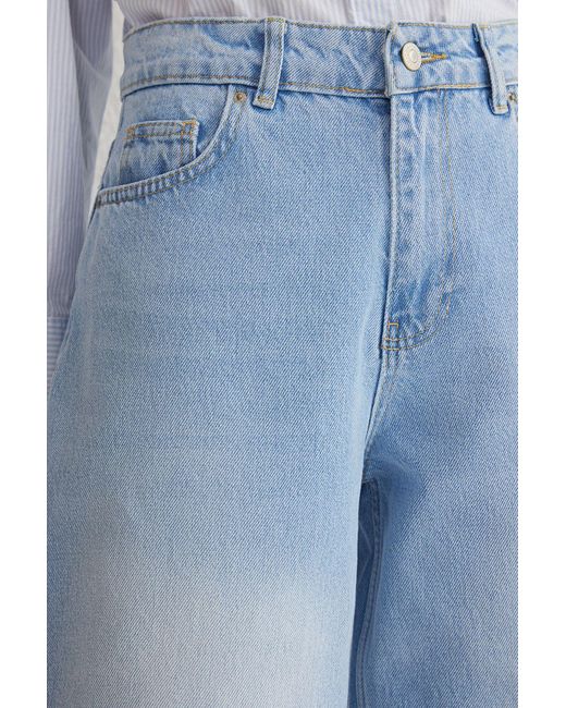 Trendyol Blue Hellblaue Baggy-Jeans Mit Normaler Taille Und Barrel Für Damen