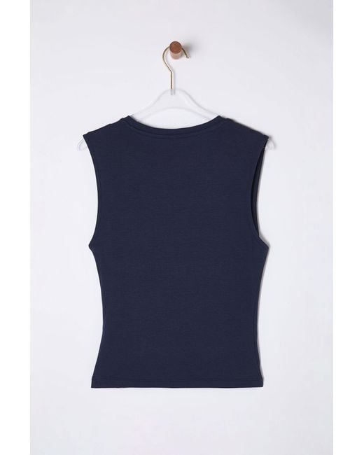 Trendyol Blue Marineblaue Strickbluse Mit Kordelzug/Drape-Details, Für Damen