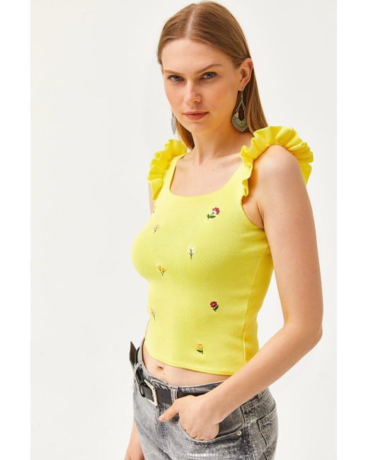Olalook Yellow Bluse regular fit