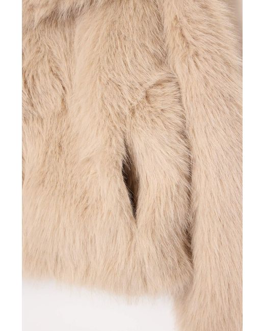 Trendyol Blue Beigefarbener Oversize-Pelzmantel Für Damen