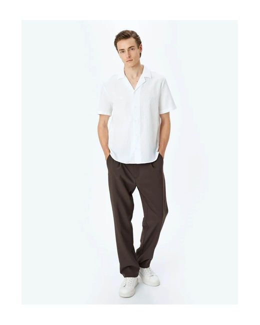 Koton Geknöpftes, Reguläres, Weißes Hemd Aus Baumwollmischung 5Sam60027Hw Für Herren in White für Herren