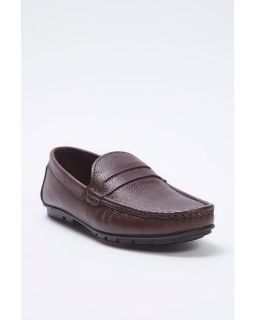 Trendyol Braune Loafer-Schuhe Aus Echtem Leder Mit Quadratischer Zehenpartie Für Herren in Brown für Herren