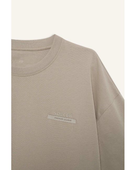 Defacto Fit Oversize Wide Fit Rundhalsausschnitt Bedrucktes Sportler-Kurzarm-T-Shirt Für Herren in White für Herren