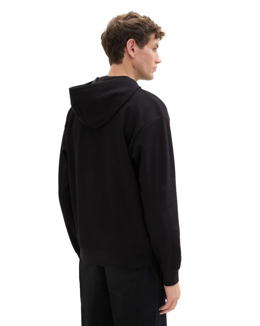 Tom Tailor Strukturierte hoodiejacke in Black für Herren