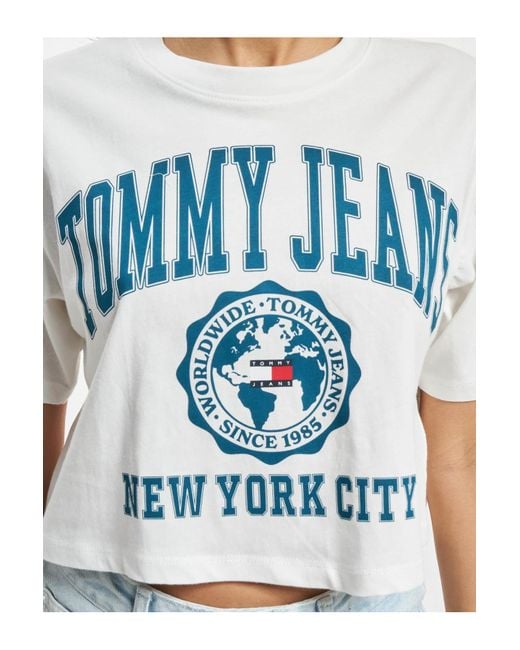 Tommy Hilfiger Blue Tommy jeans super crop college logo jeans