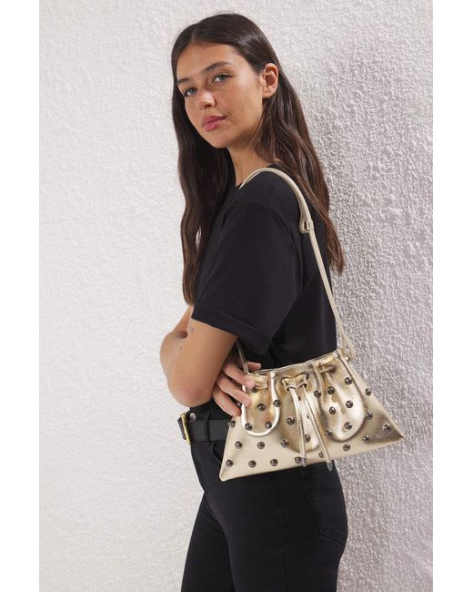 Trendyol Black Trok Bestickte Mini Pouch Schultertasche Für Damen