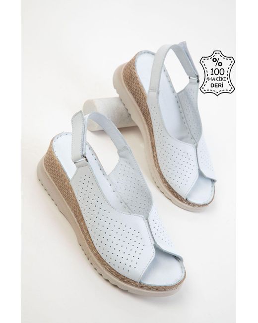 Soho White Weiße Sandalen Aus Echtem Leder Für Damen