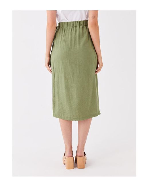 LC Waikiki Green Lcwaikiki Klassischer, Eng Anliegender Rock Mit Elastischer Taille Für Damen