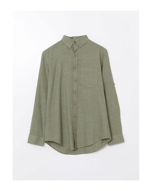 LC Waikiki Lcwaikiki Klassisches, Langärmliges Hemd Aus Leinenmischung Mit Normaler Passform Für Herren in Green für Herren