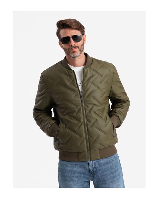 Ombre Bomberjacke Mit Prägung Oliv V2 Xl Für Herren in Green für Herren