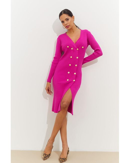 Cool & Sexy Kleid wickelschnitt in Pink | Lyst DE