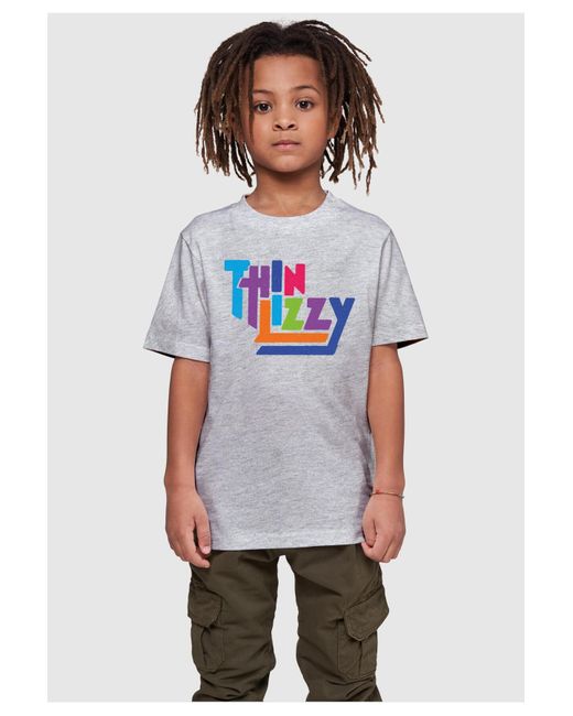 Merchcode Kids thin lizzy klassisches logo-farben-basic-t-shirt in Gray für Herren