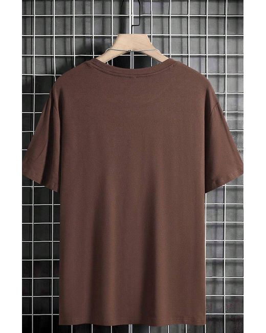 uyguntarz Übergroßes T-Shirt Mit Bullensilhouette-Aufdruck Für Herren in Brown für Herren