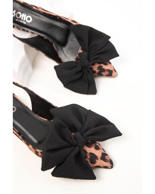 Soho Black Klassische Schuhe Mit Absatz Und Leopardenmuster Für Damen