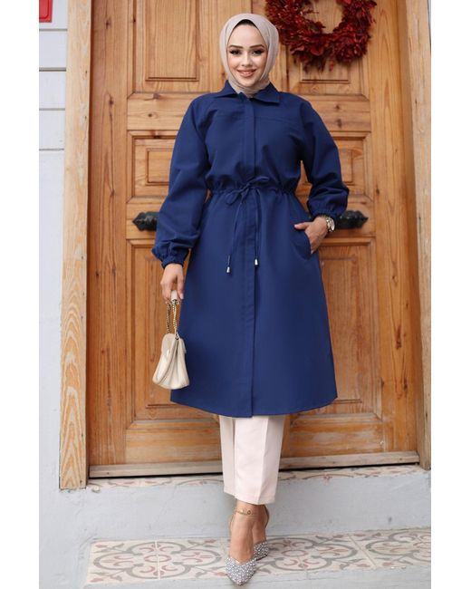 Misskyle Blue – Trenchcoat Mit Versteckter Knopfleiste Für Damen