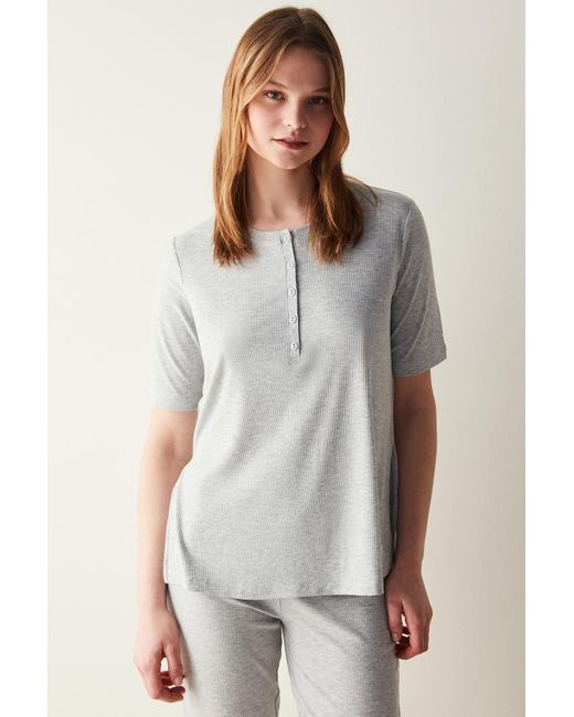 Penti Gray Weekend graues t-shirt-pyjama-oberteil