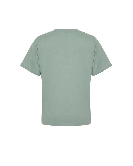 Trendyol Green Mintfarbenes, nachhaltigeres strick-t-shirt aus 100 % baumwolle mit normaler/normaler passform
