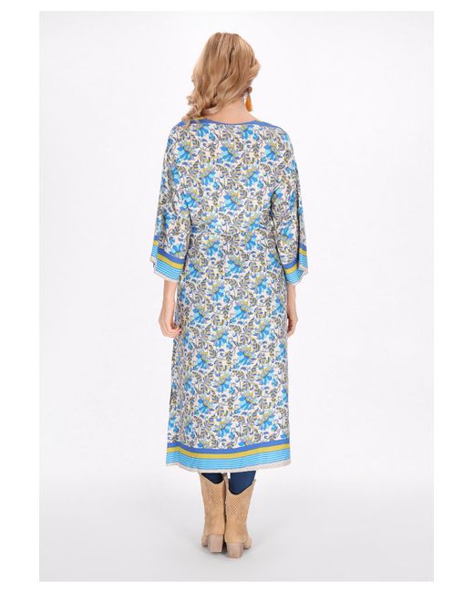 Usha Blue Kimono Für Damen