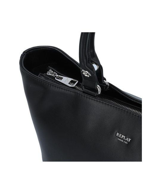 Replay Black Shopper Tasche 45 Cm Für Damen