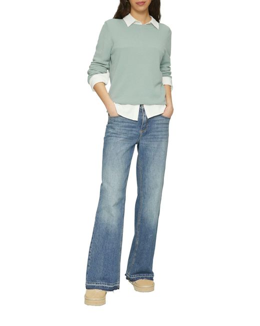 Qs By S.oliver Blue Qs By.Oliver Structured Knitted Sweater – Baumwollviskose Für Damen
