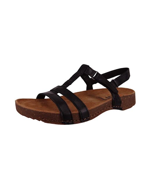 Art Brown Komfort sandalen i breathe metalized 0946s black kunstleder