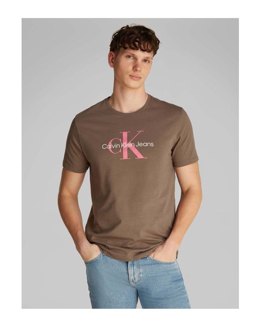 Calvin Klein Ss Hero Monologo T-Stück 30S Für Herren in Gray für Herren