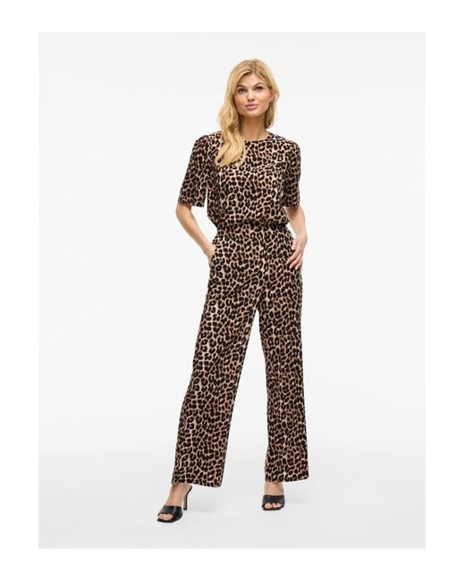 Vila Brown Hose Viliopana Leoprint Für Damen