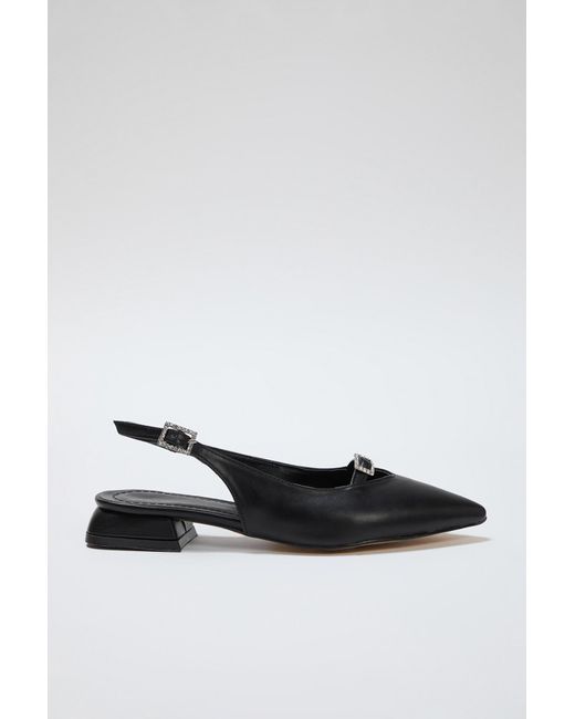 Trendyol Red Ballerinas Mit Spitzer Zehenpartie Und Offenem Rücken Und Schwarzem Stein-Accessoire Für Damen