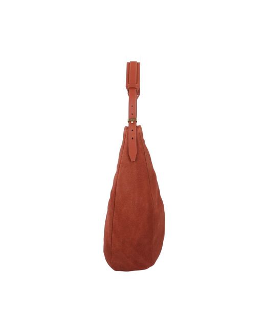 Pinko Red Slouchy Schultertasche Leder 40 Cm Für Damen