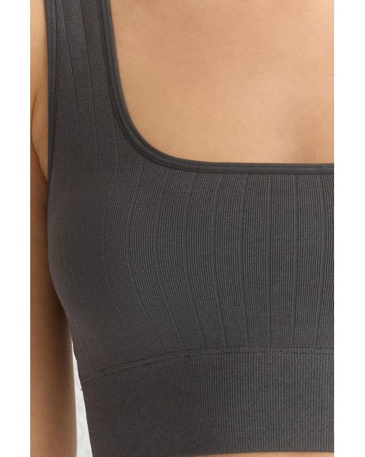 Trendyol Gray Dunkelanthrazitfarbener, Nahtloser, Gestrickter Sport-Bh Mit Push-Up/Modellierung Für Damen