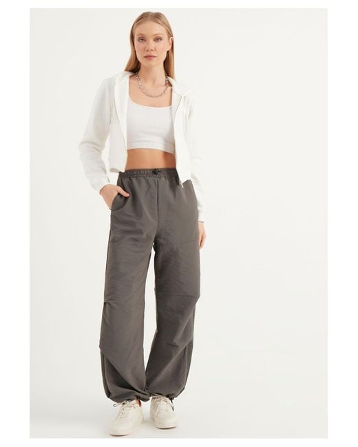 Herita Gray Fallschirmhose Mit Kordelzug Für Damen